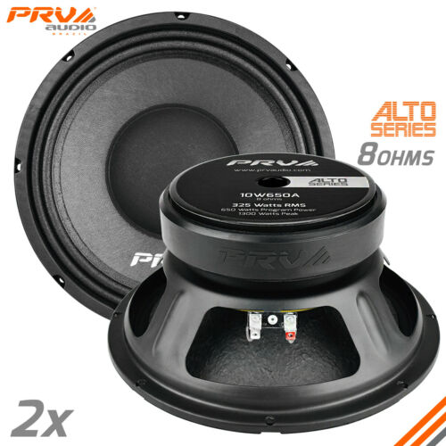 2x Prv Audio 10w650a Midbass Alto Car Audio 10" Speakers 8 Ohm 10a Pro 1300w