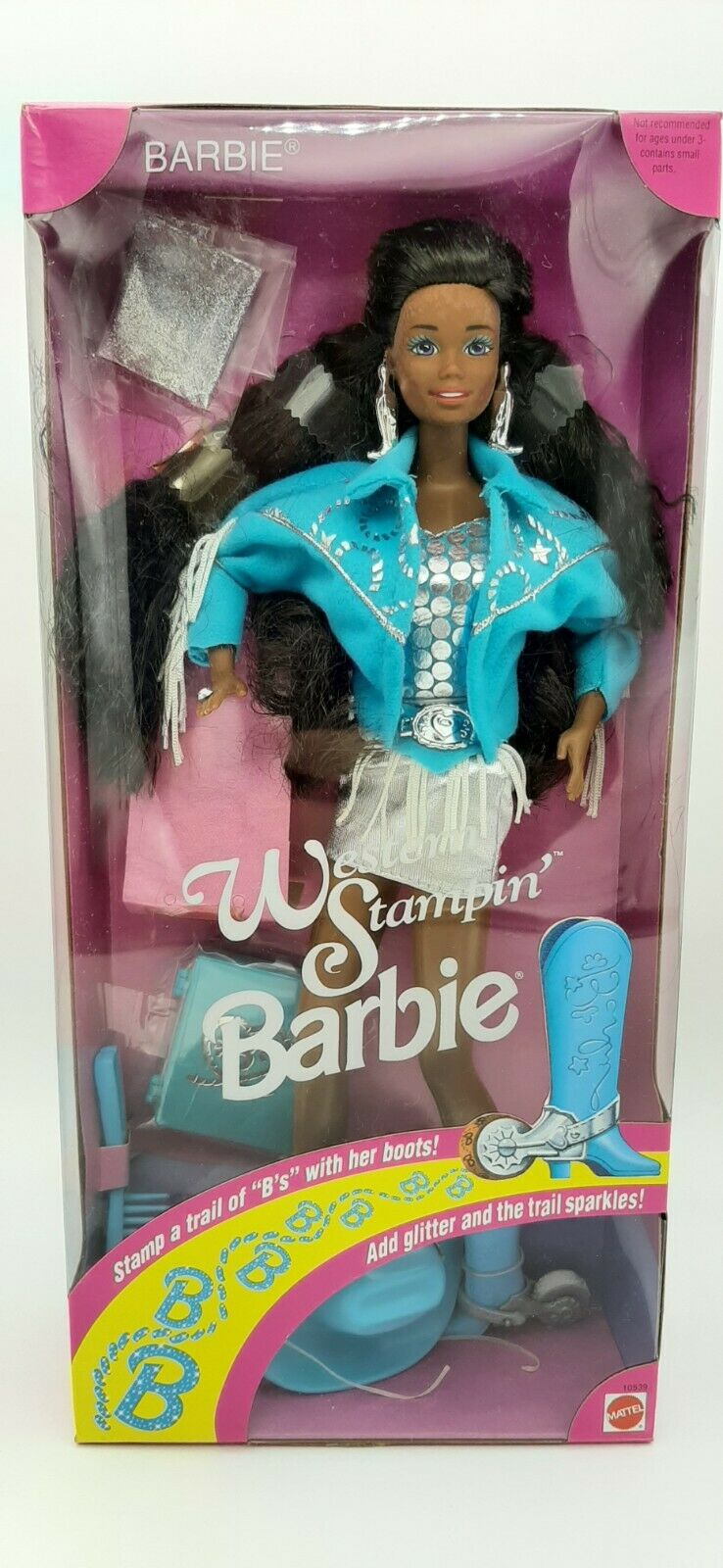 Western Stampin Barbie African American 1993 Mattel 10539 Nib Nrfb