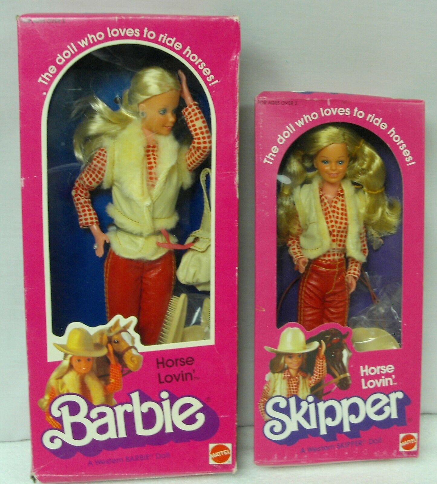 Barbie & Skipper 1982  *2 Horse Lovin*  Western Qty Of 2 Dolls Nrfb  #1757 #5029