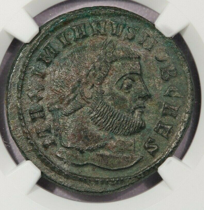 305-311 Ad Roman Empire Bi Nummus Galerius Ngc Au B-5