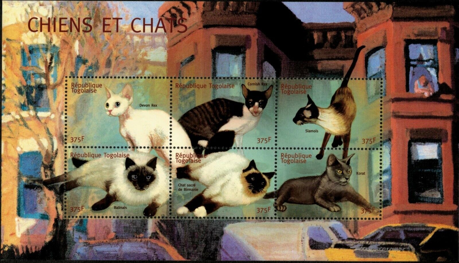 Togo 2001 - Cats - Sheet Of 6 - Scott 1971 - Mnh