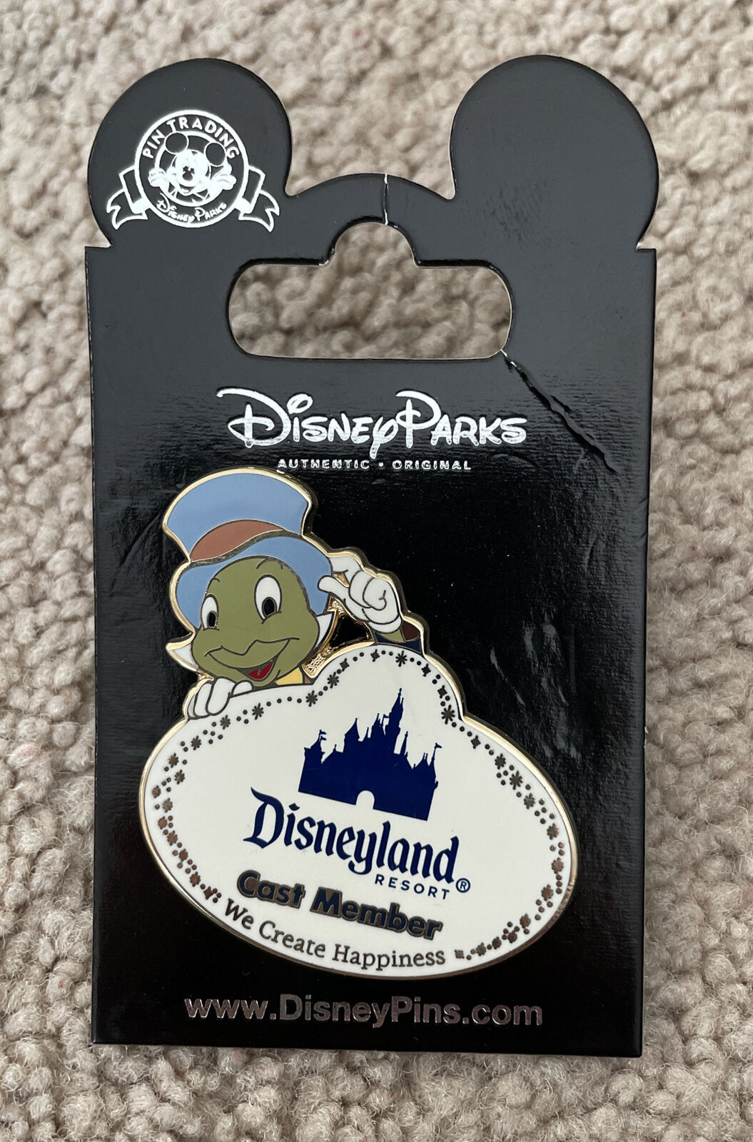 Disneyland Resort Cast Member Jiminy Cricket Trading Pin