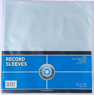 (100) New Csp 33 1/3 Rpm Record Album Clear Polypropylene Sleeves 12.75 X 13"