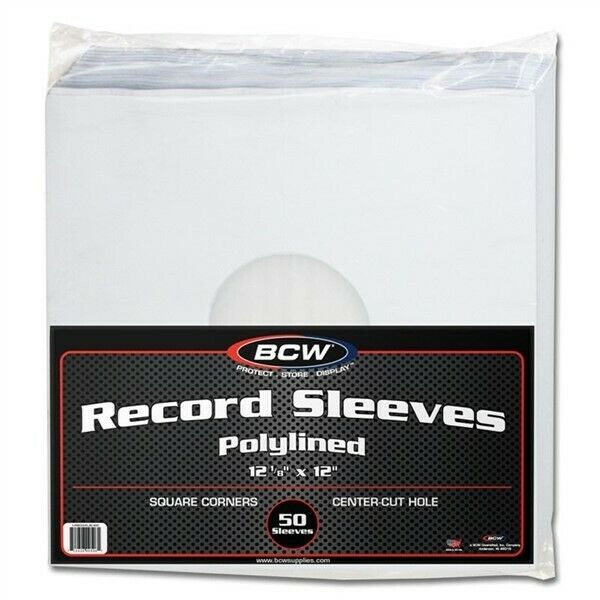 Pack Of 50 Bcw Polylined Paper 33rpm Lp Album Record Inner Sleeves Poly Lined