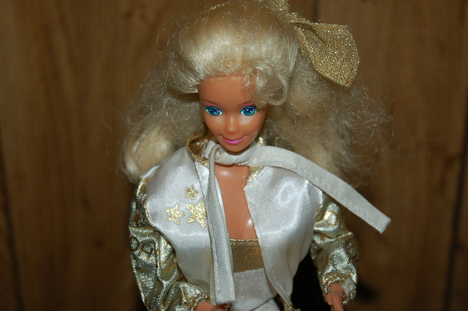 Barbie Doll Western Theme White & Gold Trim Clothes & Boots 90s Used