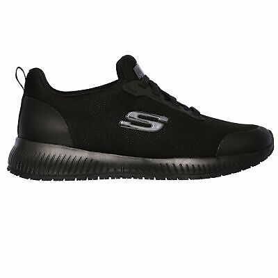 Skechers Women's 77222 Squad Sr Black Slip Resistant Work Shoes