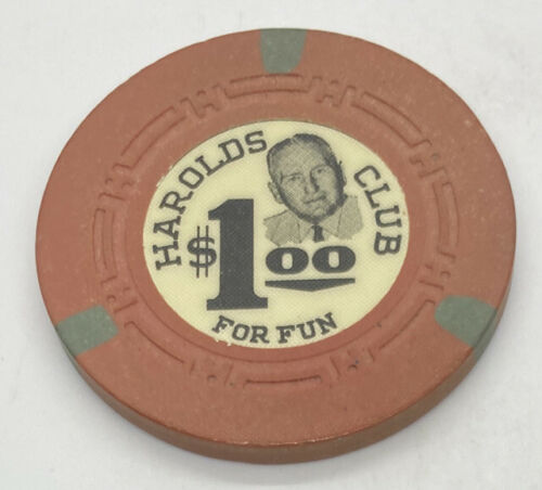 Obsolete $1 Casino Chip Harold's Club (ray A. Smith)-reno, Nv.-1964 Issue