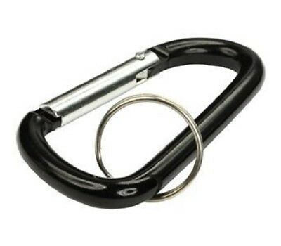 5pc 3" Aluminum Carabiner D-ring Keychain Locking Spring Belt Clip Snap Hook Blk
