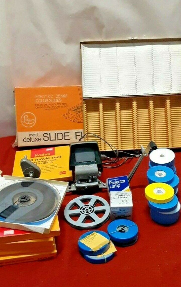 Vintage Lot Editor Equipment  8mm Movie Action Editor Reels  Movie's Slide Box