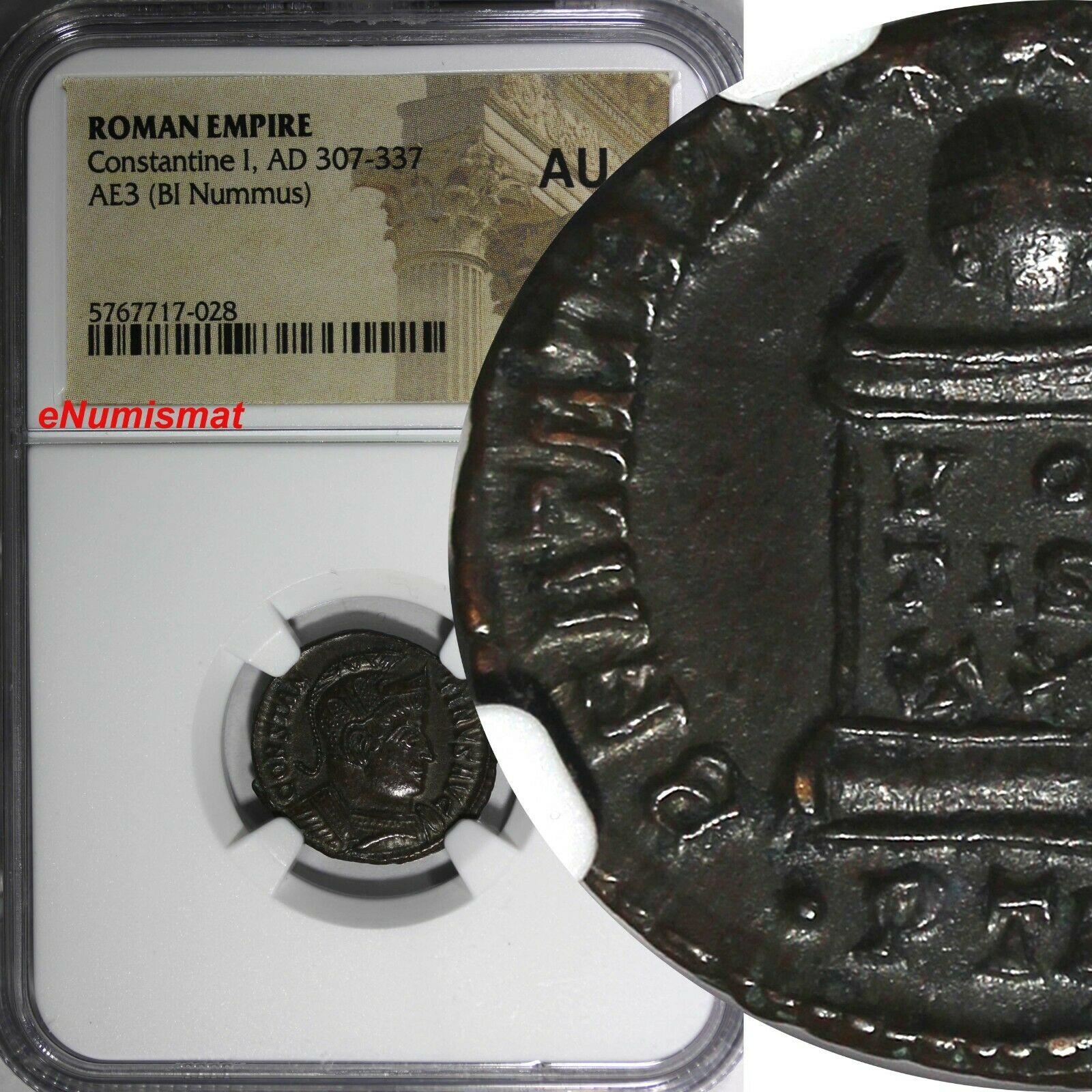 Roman Empire Constantine I Ad 307-337 Ae3 Bi Nummus  Ngc Au (028)