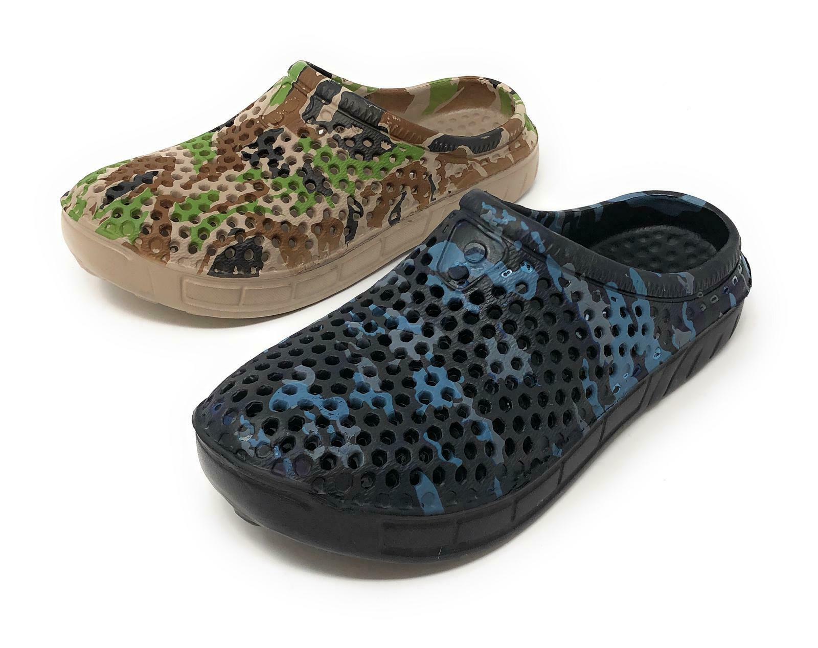 Clogs For Women Garden Shoes Nurse Shoes Blue Green Camouflage Slip Resistant