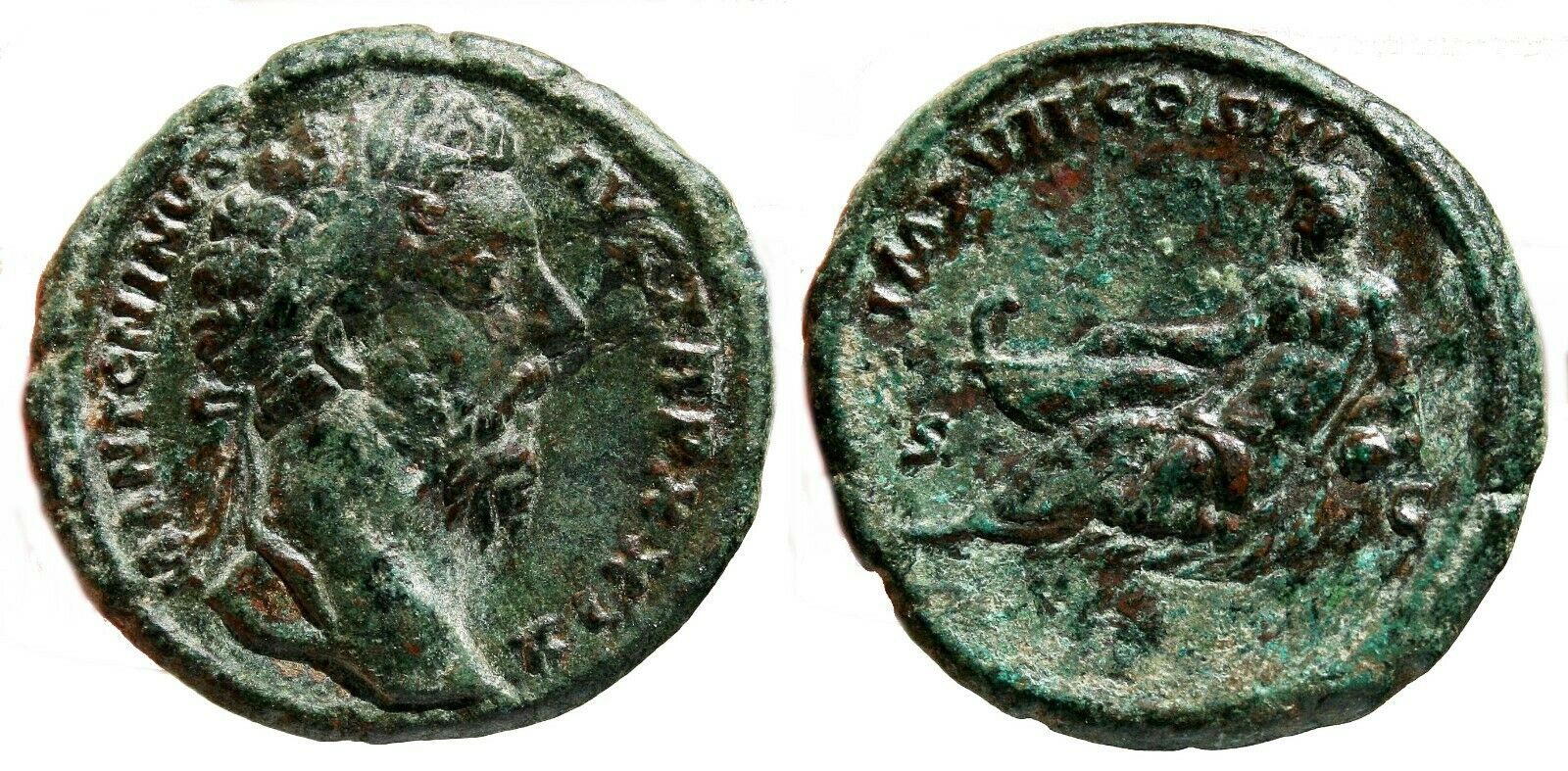 *aet* Marcus Aurelius Ae As. Ef. River God Reclined. Very Scarce And Nice!