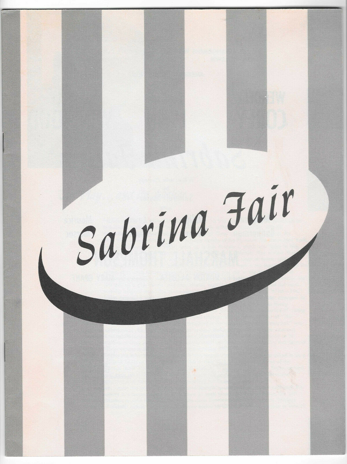 Sabrina Fair Playbill & Flyer Geary Theater San Francisco 1954