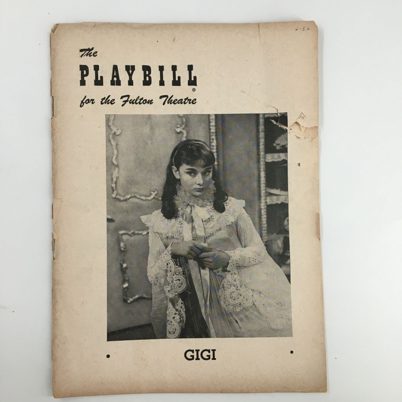 1952 Playbill Fulton Theatre Audrey Hepburn In Gigi A Comedy By Anita Loos