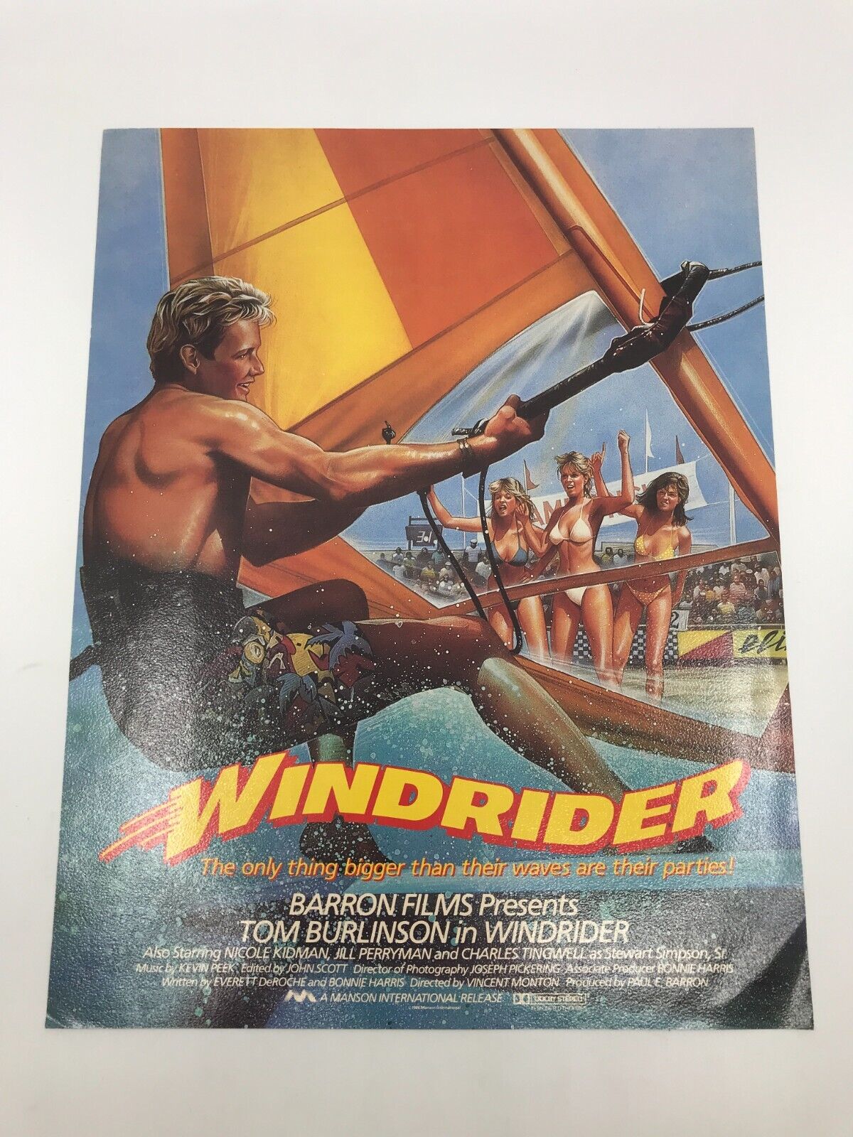 Windsurfer Original Us Movie Pressbook 1980s Nicole Kidman Windrider