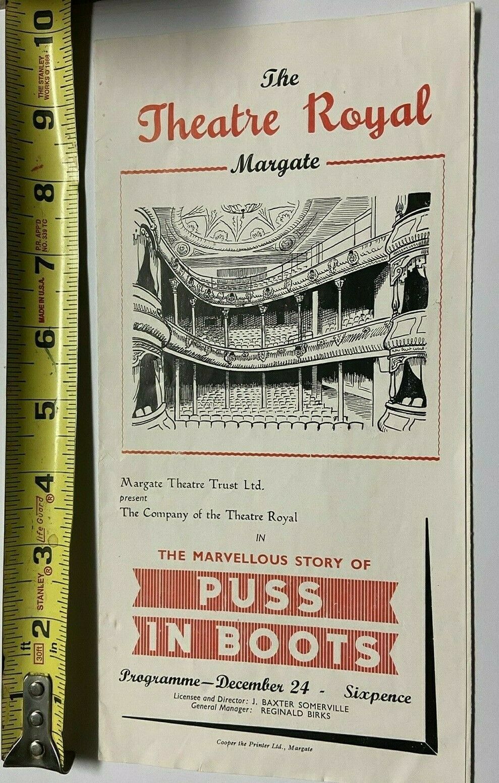 Vintage The Theatre Royal Margate Puss In Boots 1950s Playbill Program Rare