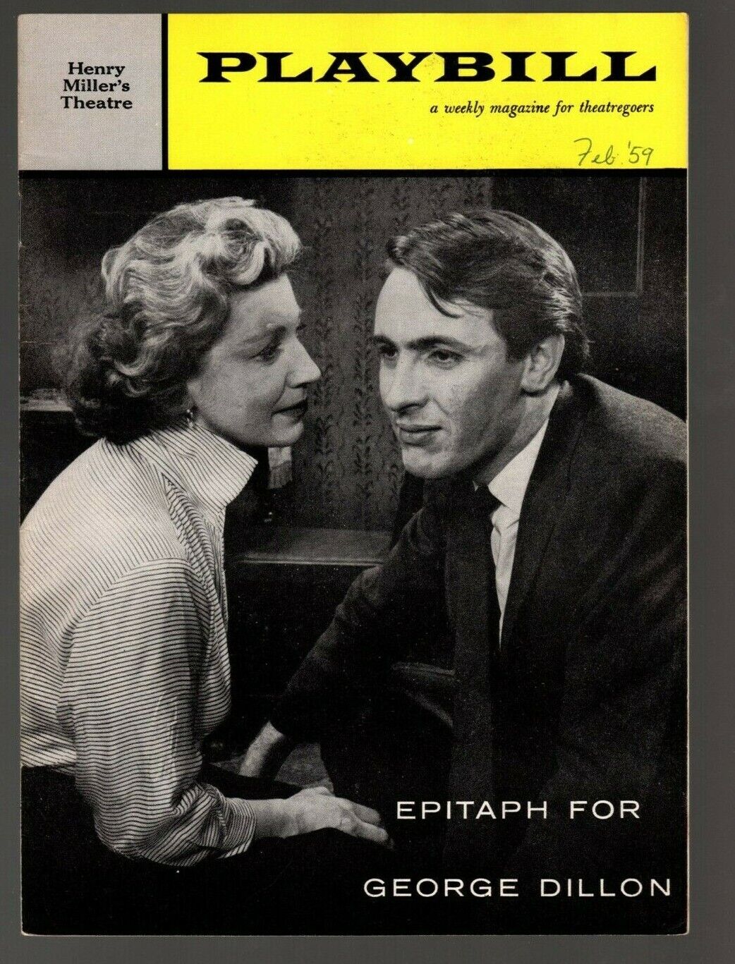 Epitaph For George Dillon Feb. 1959 Playbill:  Eileen Herlie, Robert Stephens