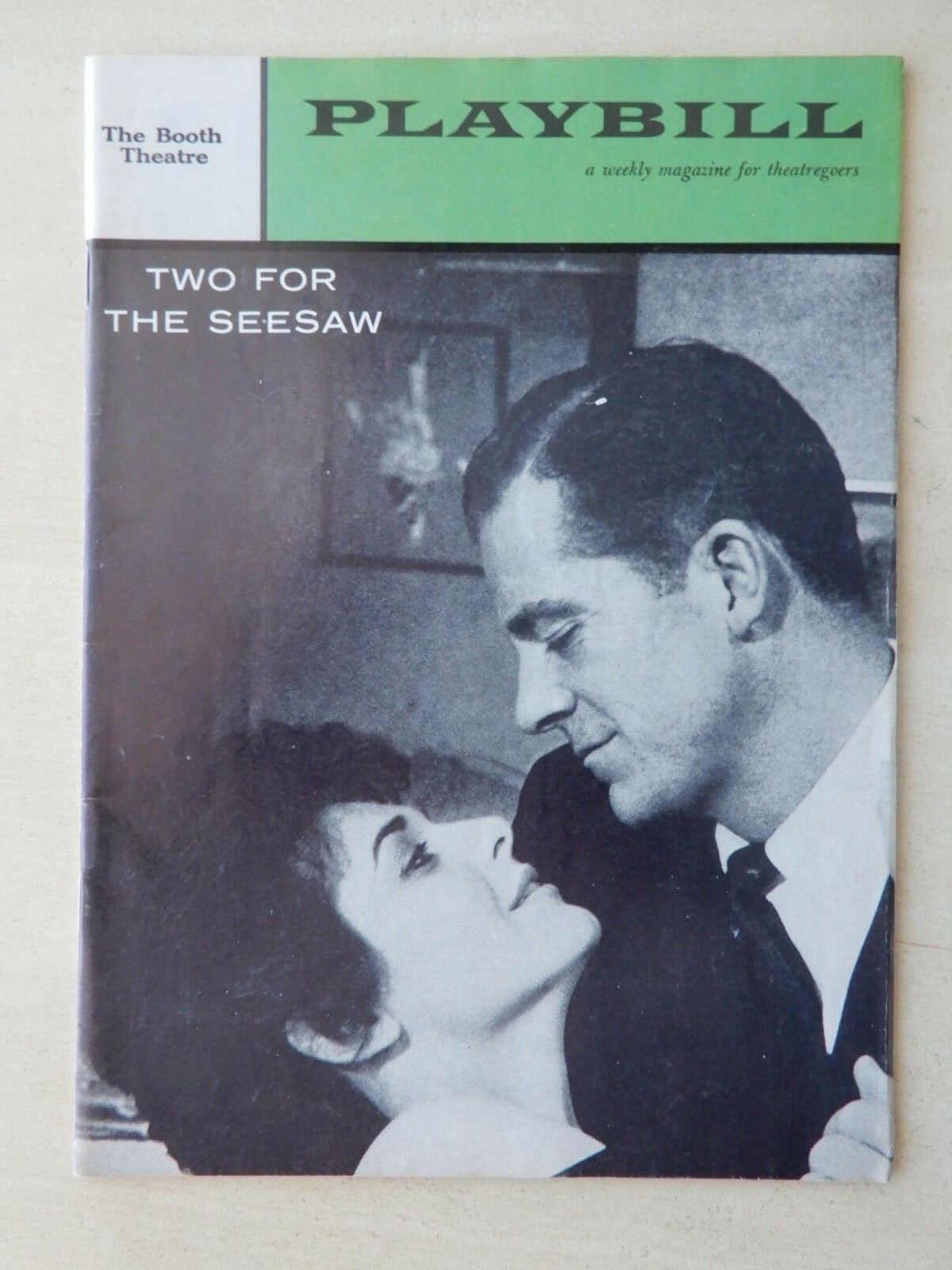 October 27th, 1958 - Booth Theatre Playbill - Two  For The Seesaw - Dana Andrews