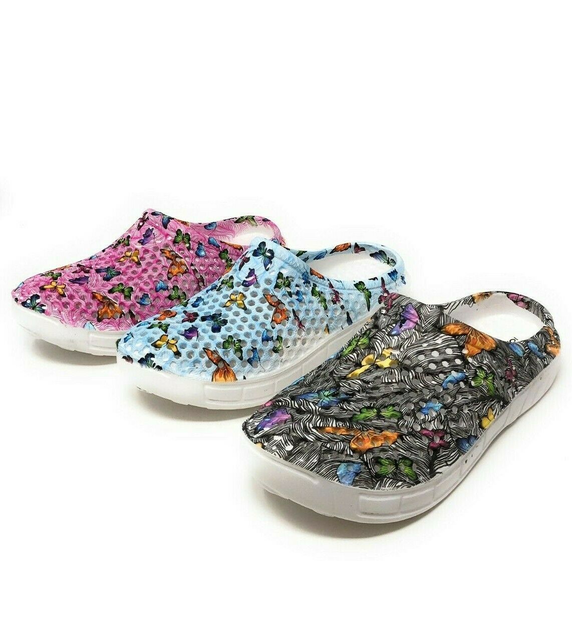 Clogs For Women Slip Resistant Shoes For Women Nurse Shoes Butterfly Garden Clog