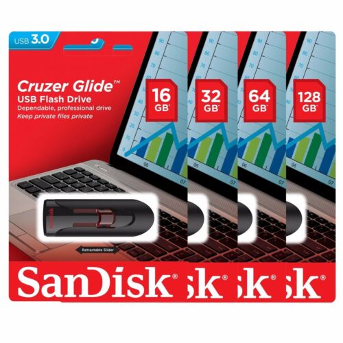 Sandisk Cruzer Glide 128gb 64gb 32gb 16gb Usb 3.0 Flash Drive Thumb Stick Memory