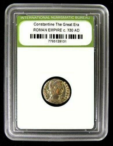 Slabbed Roman Constantine Great Era Ancient Bronze Coin C330 Ad