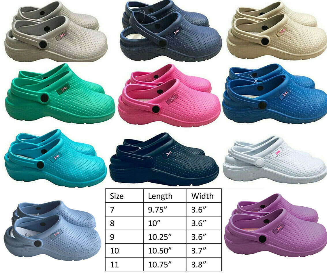 Medical Nurse Womens Comfortable Lightweight Slip Resistant Clogs Shoes 9 Colors