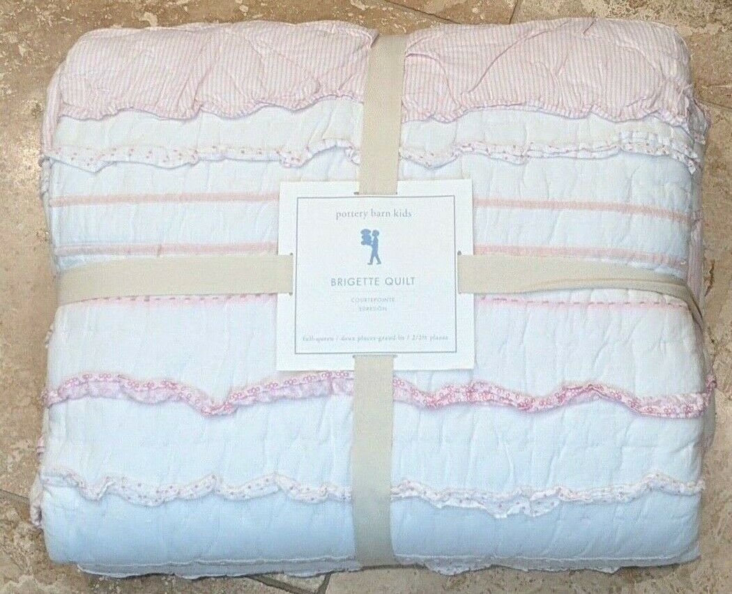 Pottery Barn Kids ~ Brigette Ruffle Full/queen Quilt In Pink