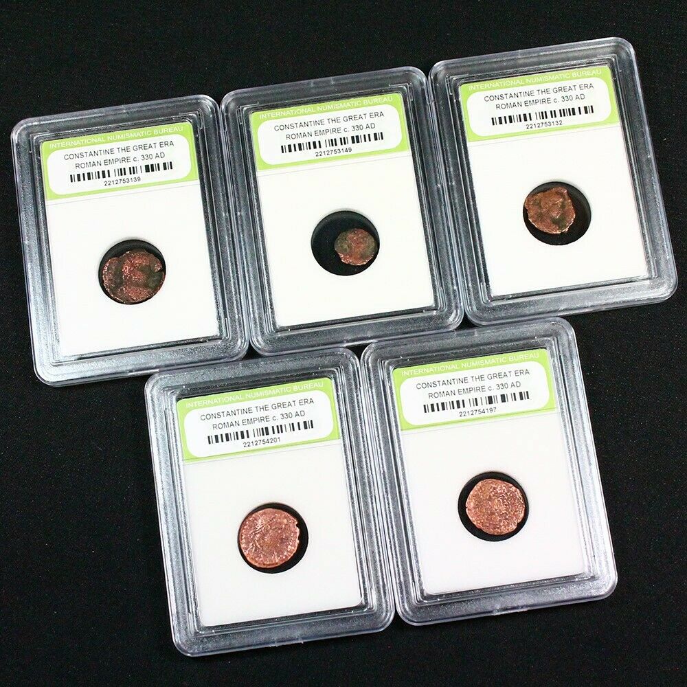 5 Slabbed Ancient Constantine The Great Coins C330 Ad