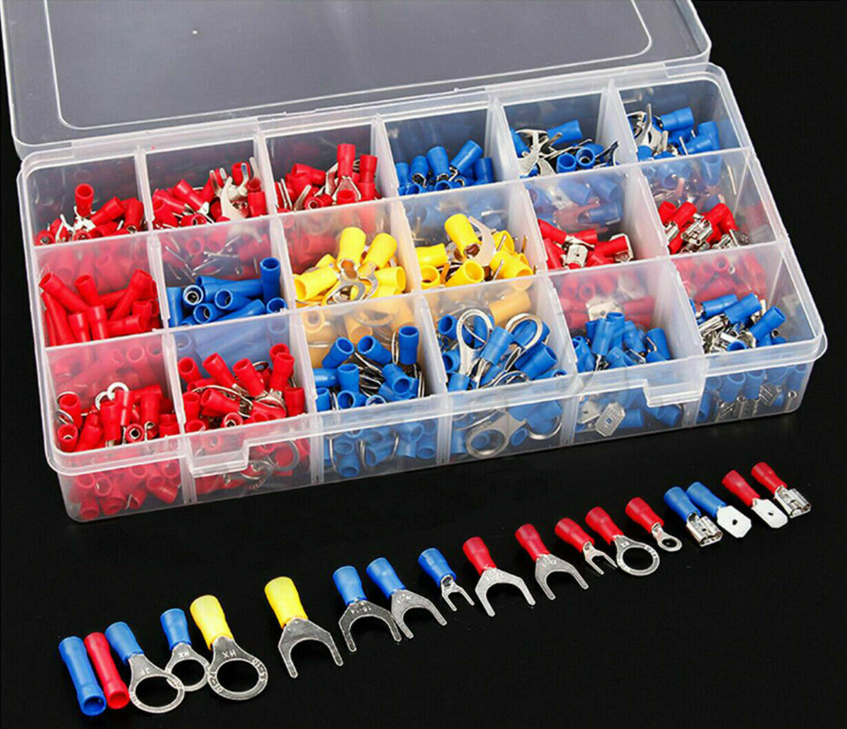 520 Pcs Insulated Electrical Wire Splice Terminal Spade/crimp/ring Connector Kit
