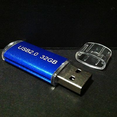 New 32gb 32g Usb 2.0 Memory Stick Flash Mini Thumb Drive Blue Usa Seller!