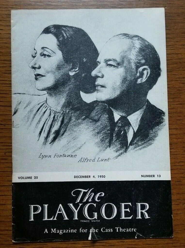 I Know My Love Alfred Lunt/lynn Fontanne 1950 Tour - Detroit Playbill